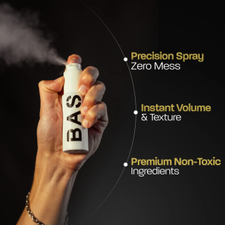 Instant Volume & Texture  Transforms flat hair in seconds.   Precision Spray, Zero Mess  No shaker, no white residue everywhere